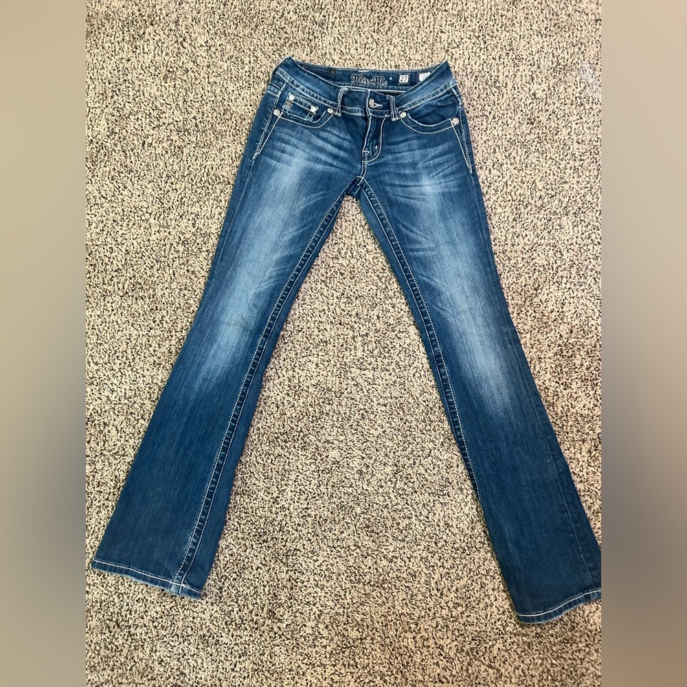 Stunning Miss Me rose gold sequin jeans in great condition JP5619B boot-size 27